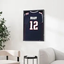 Home Deluxe - Trikotrahmen - MOMENTO - Farbe: Schwarz, ca. 80 x 4 x 60 cm, abschließbar, Hdf Platte I Klapprahmen, Präsentationsrahmen, Schattenbox - Schwarz