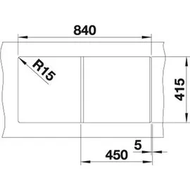 Blanco Favum 45 S Einbau reversibel vulkangrau (527266)