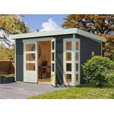 Gartenhaus Holz 19mm Gerätehaus Geräteschuppen Baltrum E terragrau Karibu