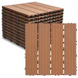 Clanmacy Holzfliesen Terrassenfliesen mit klicksystem für Terrassen Braun 30x30 11 St., 11 St., mit klicksystem für Terrassen und Balkon braun