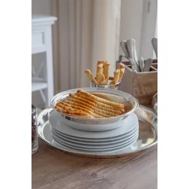 Edzard Tablett, Serviertablett Marlene, rund, versilbert, hochglanzpoliert, Durchmesser 34 cm