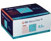 BD Micro-FineTM+ Seringues à insuline 0.5 ml + Aiguilles 0,33 mm (29G) x 12,7 Seringue(S) 100 pc(s)