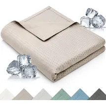 Blumtal Kühldecke 200x230 cm - Bambus Sommerdecke für Sofa - Bett, atmungsaktiv & kühlend – Taupe, Textil, Oeko-Tex® Standard 100, Wohntextilien, Decken, Kuscheldecken