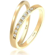 Elli DIAMONDS Ring 925 Sterling Silber Ring Set in Gold | Gr.: 52