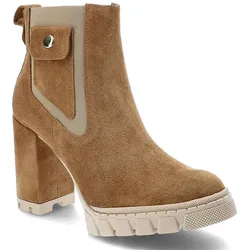 Braune Stiefeletten Damiss Elegante Lederschuhe Mit Absatz, 38