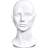 MIAOMANZI PVC weibliche Schaufensterpuppe Perücke Kopf mit Schulter Büste Manikin Puppenkopf für Display Haar Hut Maske Sonnenbrille Perücke Schmuck(white)