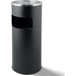 Grafner 2in1 Edelstahl Standaschenbecher mit Mülleimer 30 Liter, Pulverbeschichtung, schwarz