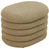 Svita Blossom Hocker mit Stauraum Sitzhocker Ottomane Boucle-Polster Hellbraun