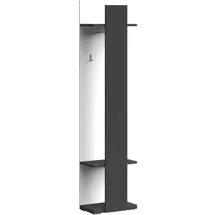 XORA Garderobenpaneel Graphit, Weiß, Holzwerkstoff, 50x207x31 cm, Hutablage, Kleiderstange, Garderobe, Garderobenpaneele, Garderobenpaneele