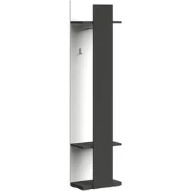 XORA Garderobenpaneel Graphit, Weiß, Holzwerkstoff, 50x207x31 cm, Hutablage, Kleiderstange, Garderobe, Garderobenpaneele, Garderobenpaneele