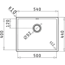 PYRAMIS Spüle ASTRIS Universal (50×40) 1B aus Edelstahl gebürstet / Edelstahlspüle