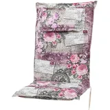 Kettler Polen KETTtex 0798 Auflage Hochlehner Rom Blumen rosa-grau Landhaus Sitzpolster 120x50x9 cm mit Kopfpolster