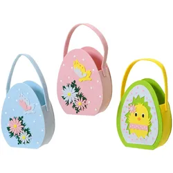 Decoris 1 Osterkörbchen 25cm Filzkorb Osterei mit Henkel Osterkorb Osternest Osterdeko Filztasche Ostereiersuche Sammeltasche