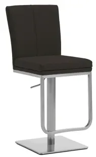 Niehoff Colorado Barstuhl Gestell Edelstahl, Bezug Leder Napoli mocca
