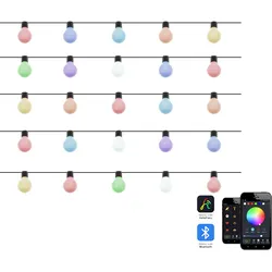 LED Gartengirlande ISORTOQ mit App Bunt