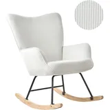 Beliani Schaukelsessel ARSET Cord 78 x 95 x 70 cm Cremeweiß