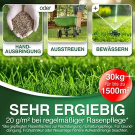 düngemeister Rasendünger für Ihren sattgrünsten Traumrasen - gesunder, dichter und sattgrüner Rasen sofort mit revolutionärer KI Formel - Lan...