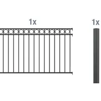 GAH Alberts GAH-Alberts Komplettset Zaun Circle 2m 120 cm hoch, anthrazit, zum Einbetonieren