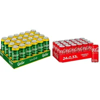 Gösser NaturRadler Dose Biermischgetränk EINWEG (24 x 0.5 l) & Coca-Cola Classic, Pure Erfrischung mit unverwechselbarem Coke Geschmack in stylischem Kultdesign, EINWEG Dose (24 x 330 ml)