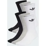 adidas Trefoil Cushion Crew Socken 6 Paar Grau/Schwarz/Weiß 34-36