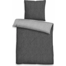 Traumschlaf Uni Flanell titanium 240 x 220 cm + 2 x 80 x 80 cm