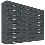 AL Briefkastensysteme 25 Fächer Premium Briefkasten Anlage in RAL 7016 Anthrazit Grau, Post A4, robust, wetterfest, Artikelnummer: 132P25EA3P7016