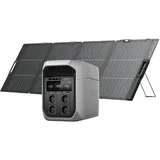 ECOFLOW DELTA 3 Max Plus tragbare Powerstation 2 048 Wh mit 220W Bifazialem Solarpanel, 3 000 W AC-Ausgang, 1000 W Solareingang, LiFePO4 Batterie