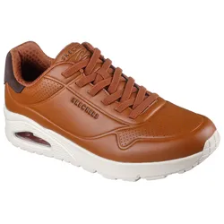 Sneaker SKECHERS "Harry Kane - Off Pitch Collection: Uno - Harry Kane Air", Herren, Gr. 44, braun, Lederimitat, Textil, casual, Schuhe, Schnürschuh signiert vom weltbekannten Fußballstar Harry Kane