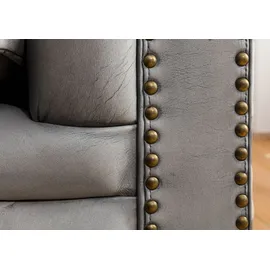Massivmoebel24 Sessel Chesterfield Leder 105 x 75 x 82 cm Grau