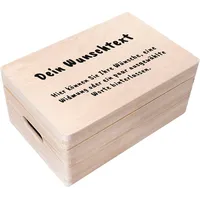 Creative Deco Personalisierte Geschenke Wunschtext Holzkiste | Dein Eigener Beliebig Text Individuelle Geschenk JGA | Geschenkkiste Geschenkbox | Für Frauen, Männer und Paar | 30 x 20 x 14 cm