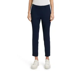 Anzughose BETTY & CO "Betty & Co Anzughose mit Taschen", Damen, Gr. 42, Normalgrößen, blau (dunkelblau), Obermaterial: 59% Polyester, 37% Viskose, 4% Elasthan., feminin, gerade 7/8-Länge, Hosen, Taschen