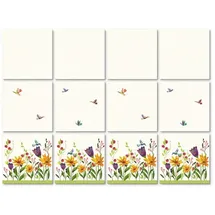 wall-art K&L Wall Art Fliesenaufkleber »Blumenwiese mit Vögeln«, selbstklebend