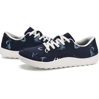 konhill Bequeme Barfußschuhe Damen mit Schnürung | Leichte & Atmungsaktive Sneaker für Walking, Alltag und Fitness Tiefblau EU 39 - 39 EU