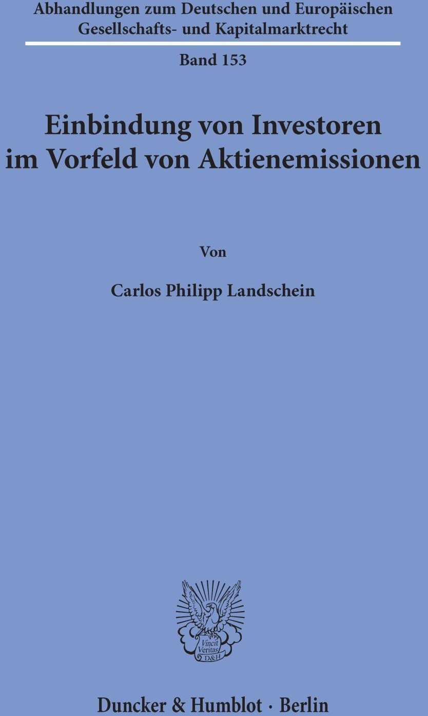 Einbindung Von Investoren Im Vorfeld Von Aktienemissionen - Carlos Philipp Landschein  Kartoniert (TB)