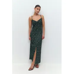 Gina Tricot - Textured midi dess - blumenkleider - Blau - S - Dame - Blau - S