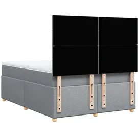 vidaXL Boxspringbett mit Matratze Hellgrau 140x200 cm Stoff