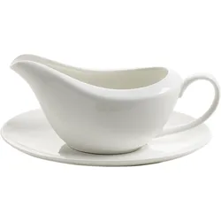 MAXWELL & WILLIAMS Sauciere mit Untersetzer WHITE BASICS 0,26 Liter weiß