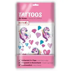 ROTH Klebetattoo Einhornportrait verschiedene Motive, 32 Etiketten