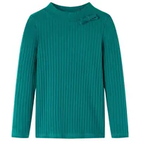 vidaXL Kinder Langarmshirt Rippstrick Langarm T-Shirt Jungen Kindershirt Dunkelgrün 116 - 116