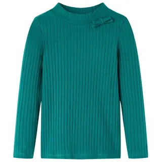 vidaXL Kinder Langarmshirt Rippstrick Langarm T-Shirt Jungen Kindershirt Dunkelgrün 116 - 116
