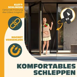 Kesser Magnet Fliegengitter Tür 100 x 220 cm Schwarz