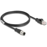DeLock 80850 RJ45 / M12 Patchkabel CAT 5e S/FTP 1.00m Schwarz