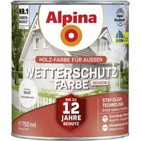 Alpina Wetterschutzfarbe Holz-Farbe für Außen deckend Weiß 750 ml
