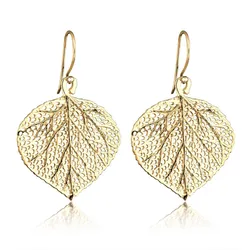 Paar Ohrhänger »Blatt Natur Blätter Baum 925 Silber vergoldet«, 733845-0 Gold ohne Stein