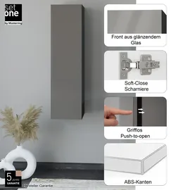 Set One by Musterring Hängeschrank Reno Glas Grau Anthrazit