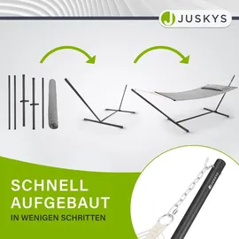 Juskys Hängematte Cata mit Gestell und Kissen - Doppelhängematte für 2 Personen - 200kg - Hellgrau