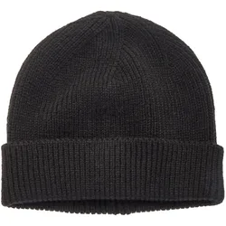 Strickmütze LASCANA, Damen, schwarz, Obermaterial: 70% Polyacryl, 30% Wolle, unifarben, casual,Basic, Mützen, Beanie, Wintermütze, Wollmütze, Mütze, Grobstrick mit Umschlag
