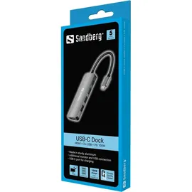 Sandberg USB-C Dock HDMI+3xUSB+PD 100W
