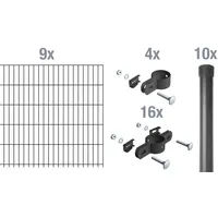 GAH Alberts Alberts Einstab-Gittermatten-Set Garden Typ 8/6/4 anthrazit 2000 x 1000 mm Zaunlänge: 18 m