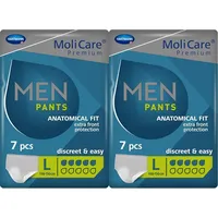 MoliCare Premium MEN PANTS, Diskrete Anwendung bei Inkontinenz speziell für Männer, 5 Tropfen, Gr. L, 1x7 St (Packung mit 2)